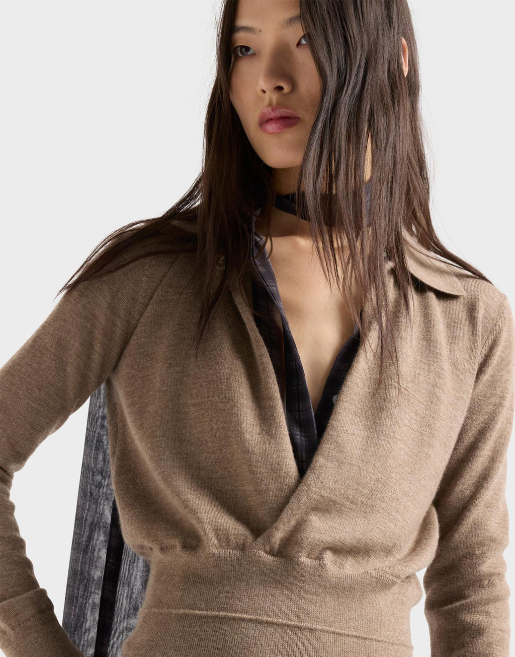 7 FOR ALL MANKIND Maglia Polo in Cashmere Sandcastle