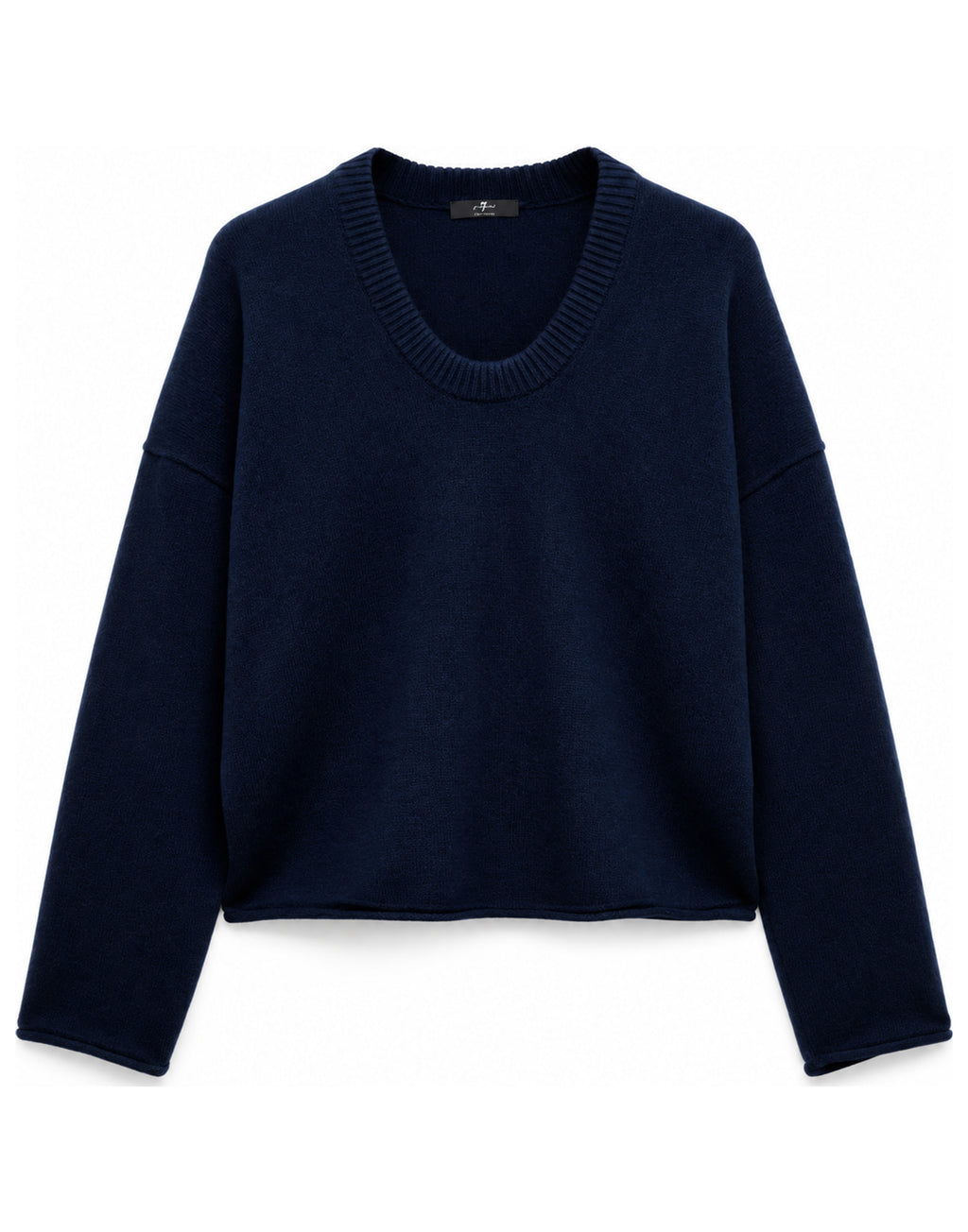 7 FOR ALL MANKIND Maglia con Scollo a U in Cashmere Midnight