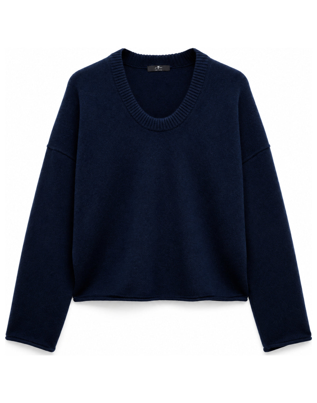 7 FOR ALL MANKIND Maglia con Scollo a U in Cashmere Midnight