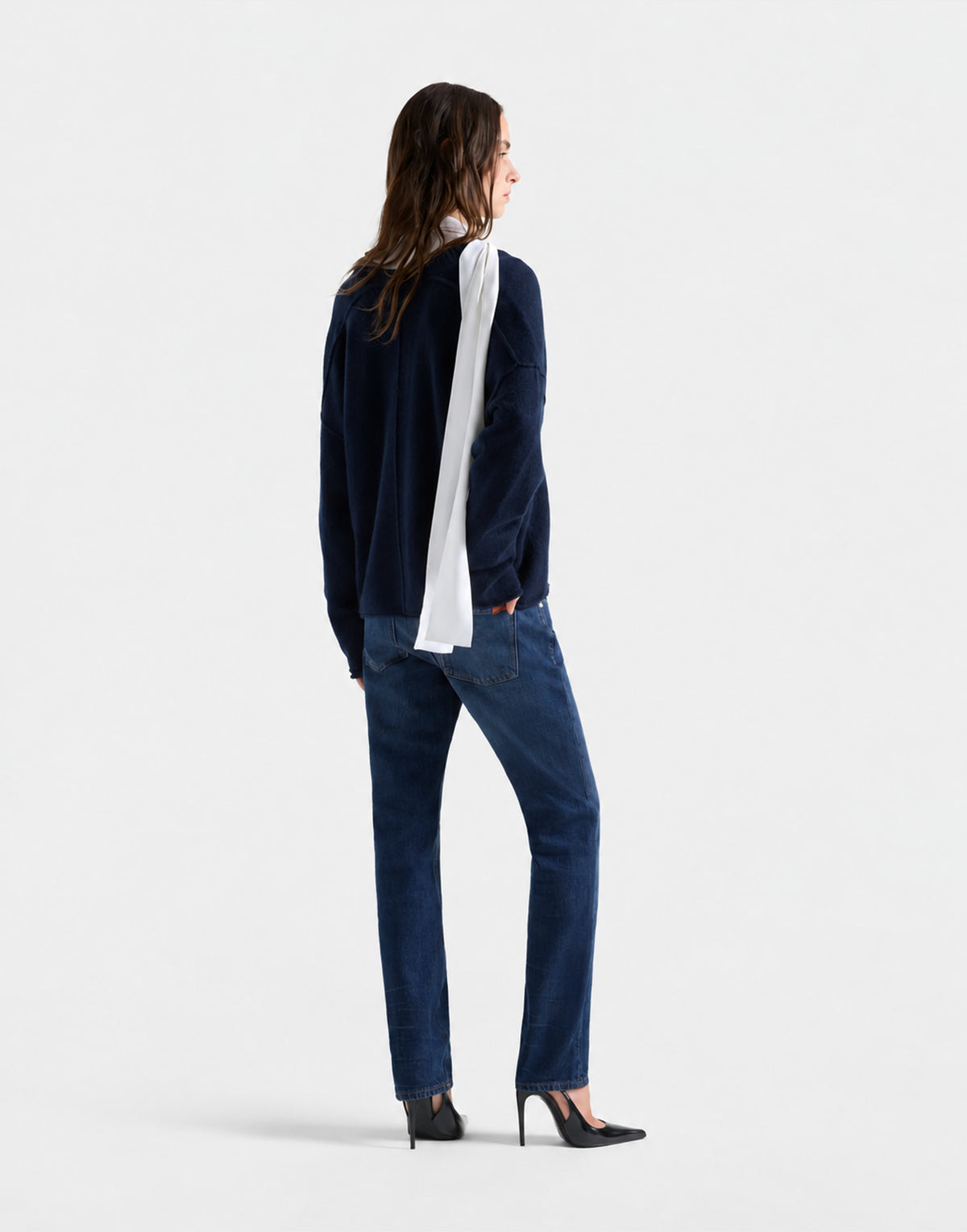 7 FOR ALL MANKIND Maglia con Scollo a U in Cashmere Midnight