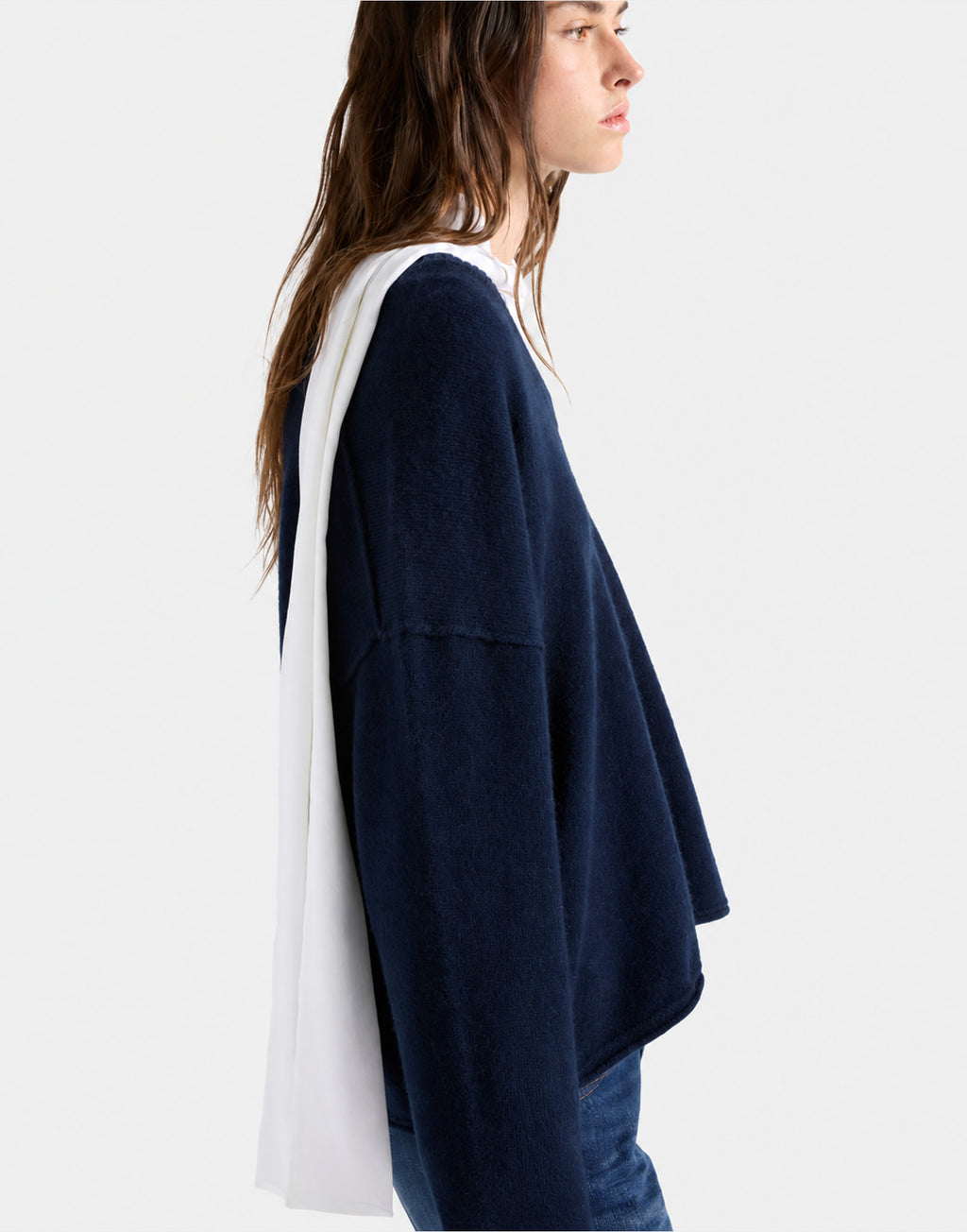 7 FOR ALL MANKIND Maglia con Scollo a U in Cashmere Midnight
