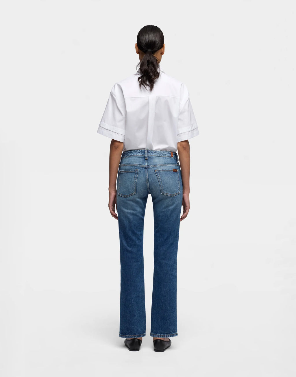 7 FOR ALL MANKIND Jeans Low Cigarette a Vita Bassa in Denim Blue Core