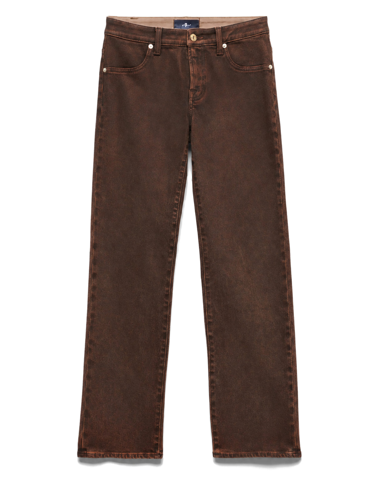 7 FOR ALL MANKIND Jeans Calie Straight in Denim Spalmato Cognac