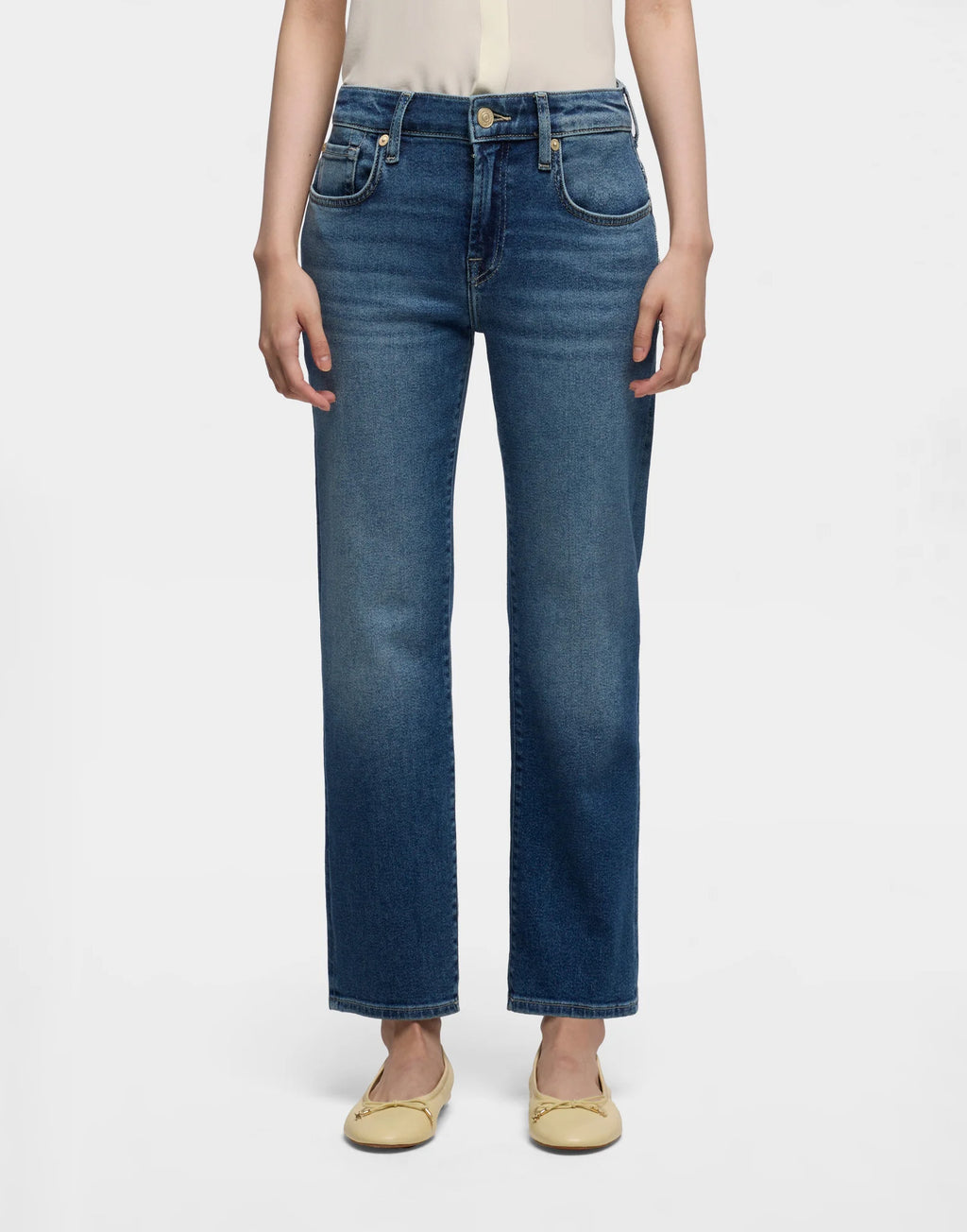 7 FOR ALL MANKIND Jeans Calie Straight Ankle in Denim Luxe Vintage