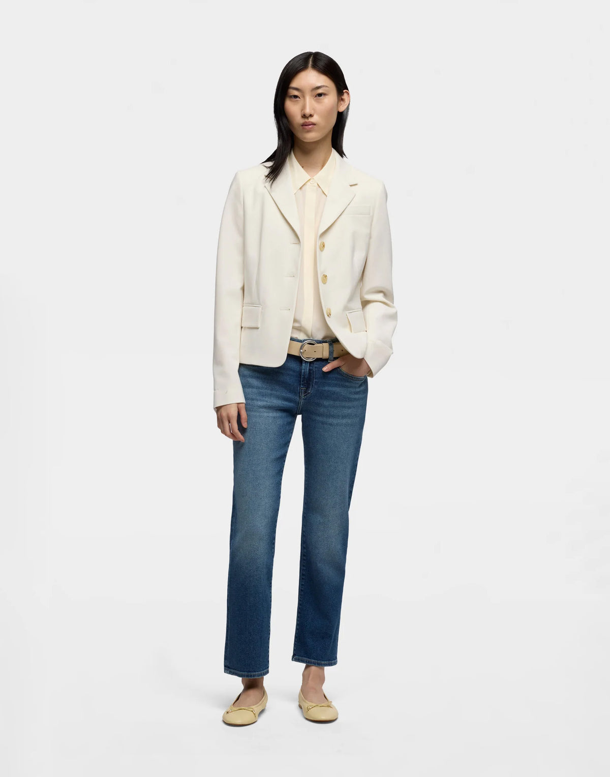 7 FOR ALL MANKIND Jeans Calie Straight Ankle in Denim Luxe Vintage