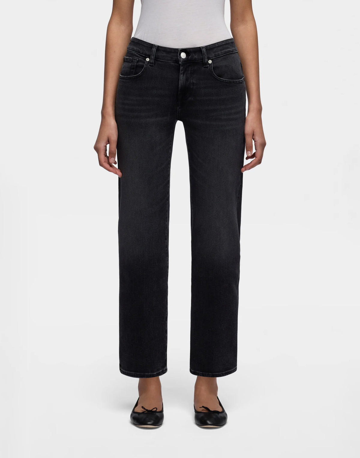 7 FOR ALL MANKIND Jeans Calie Straight Ankle in Denim Nero