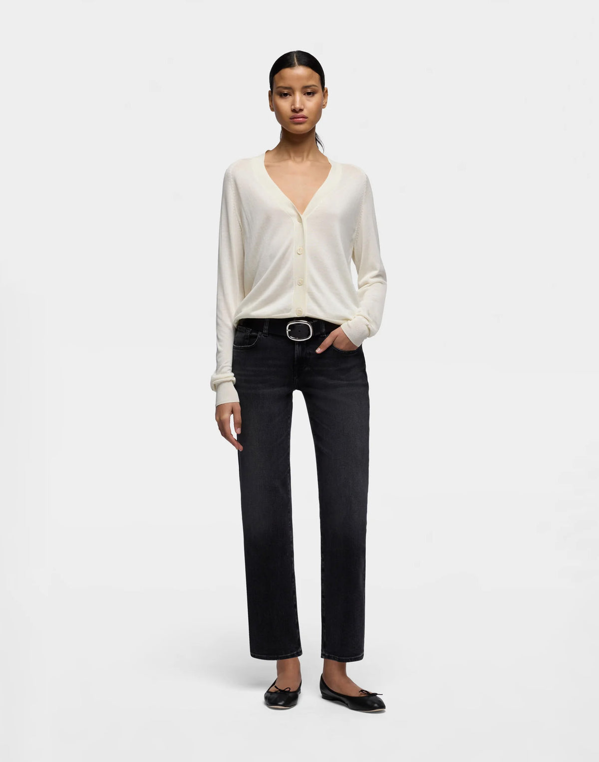 7 FOR ALL MANKIND Jeans Calie Straight Ankle in Denim Nero