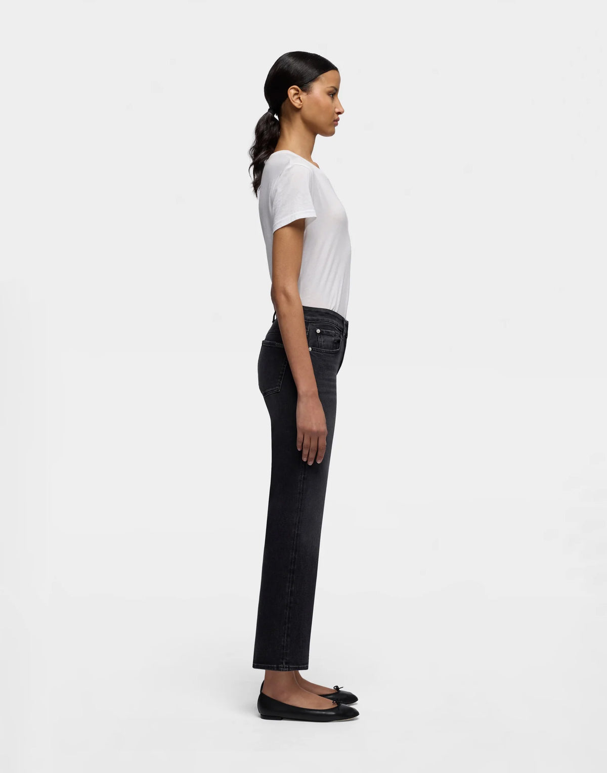 7 FOR ALL MANKIND Jeans Calie Straight Ankle in Denim Nero