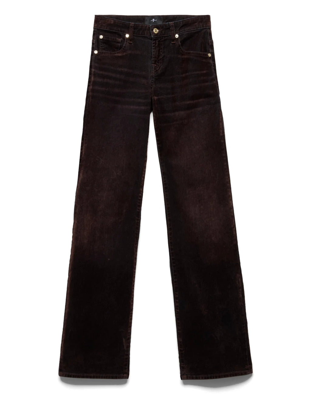 7 FOR ALL MANKIND Jeans Low Straight a Vita Bassa in Flock Denim Brown