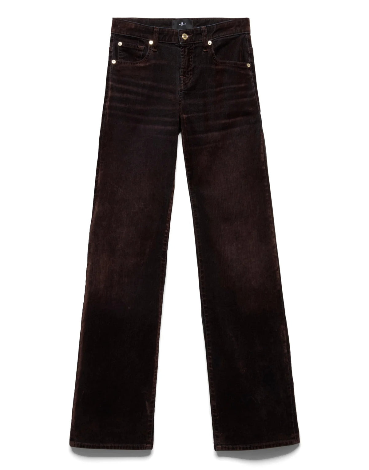 7 FOR ALL MANKIND Jeans Low Straight a Vita Bassa in Flock Denim Brown