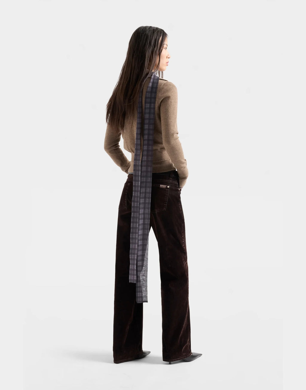 7 FOR ALL MANKIND Jeans Low Straight a Vita Bassa in Flock Denim Brown