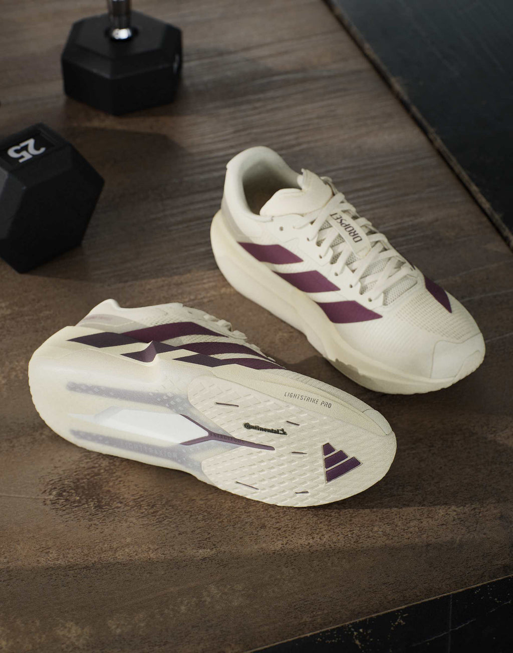 ADIDAS Sneakers Adizero Dropset Pro Trainer Warm Vanilla / Maroon