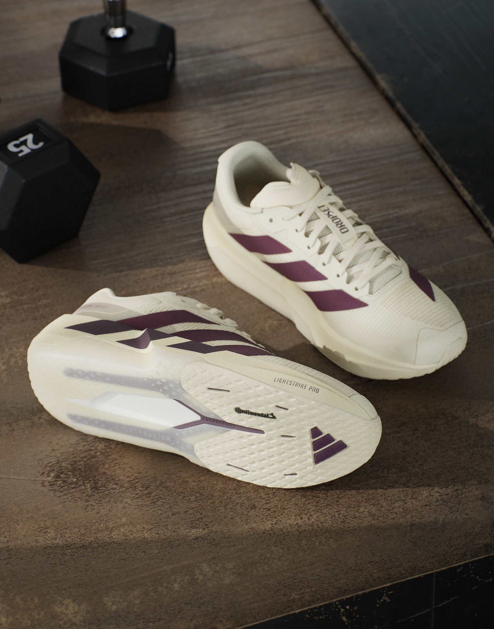 ADIDAS Sneakers Adizero Dropset Pro Trainer Warm Vanilla / Maroon