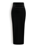 ALBERTA FERRETTI Gonna Midi in Velluto Nero