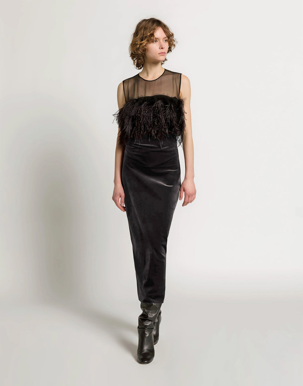ALBERTA FERRETTI Gonna Midi in Velluto Nero