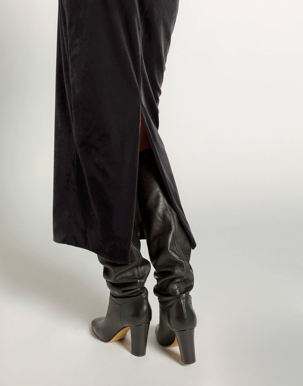 ALBERTA FERRETTI Gonna Midi in Velluto Nero