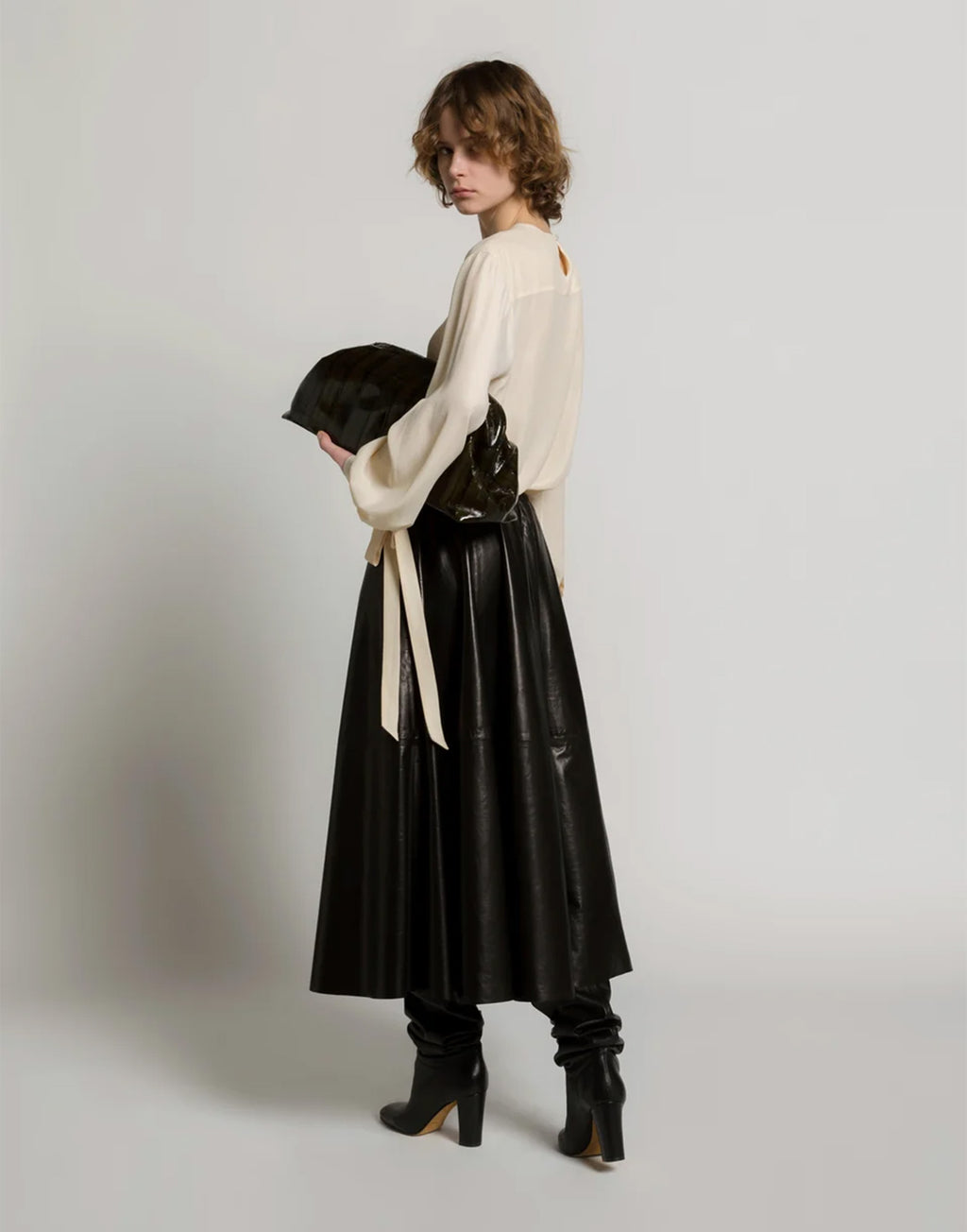ALBERTA FERRETTI Casacca in Crêpe de Chine con Lacci Avorio