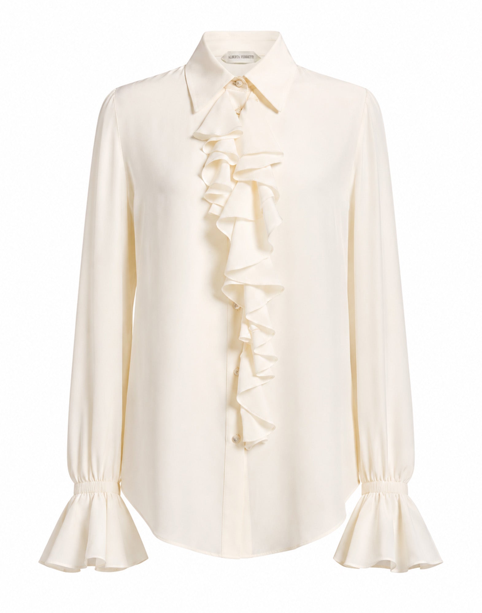 ALBERTA FERRETTI Camicia in Crêpe de Chine con Rouches