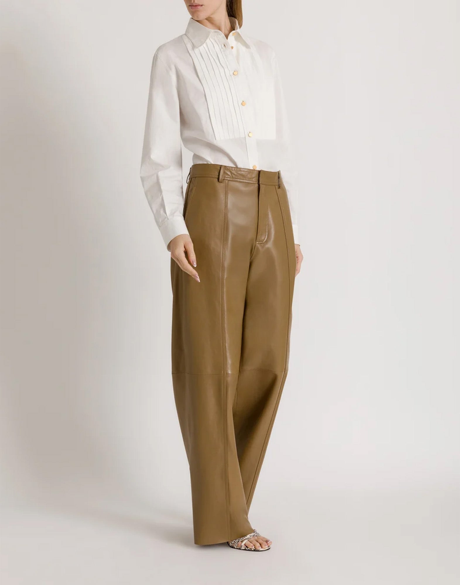 ALBERTA FERRETTI Camicia da Smoking in Cotone Bianco