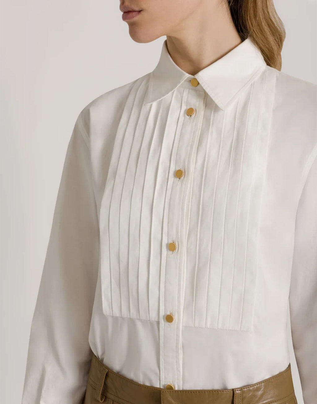 ALBERTA FERRETTI Camicia da Smoking in Cotone Bianco