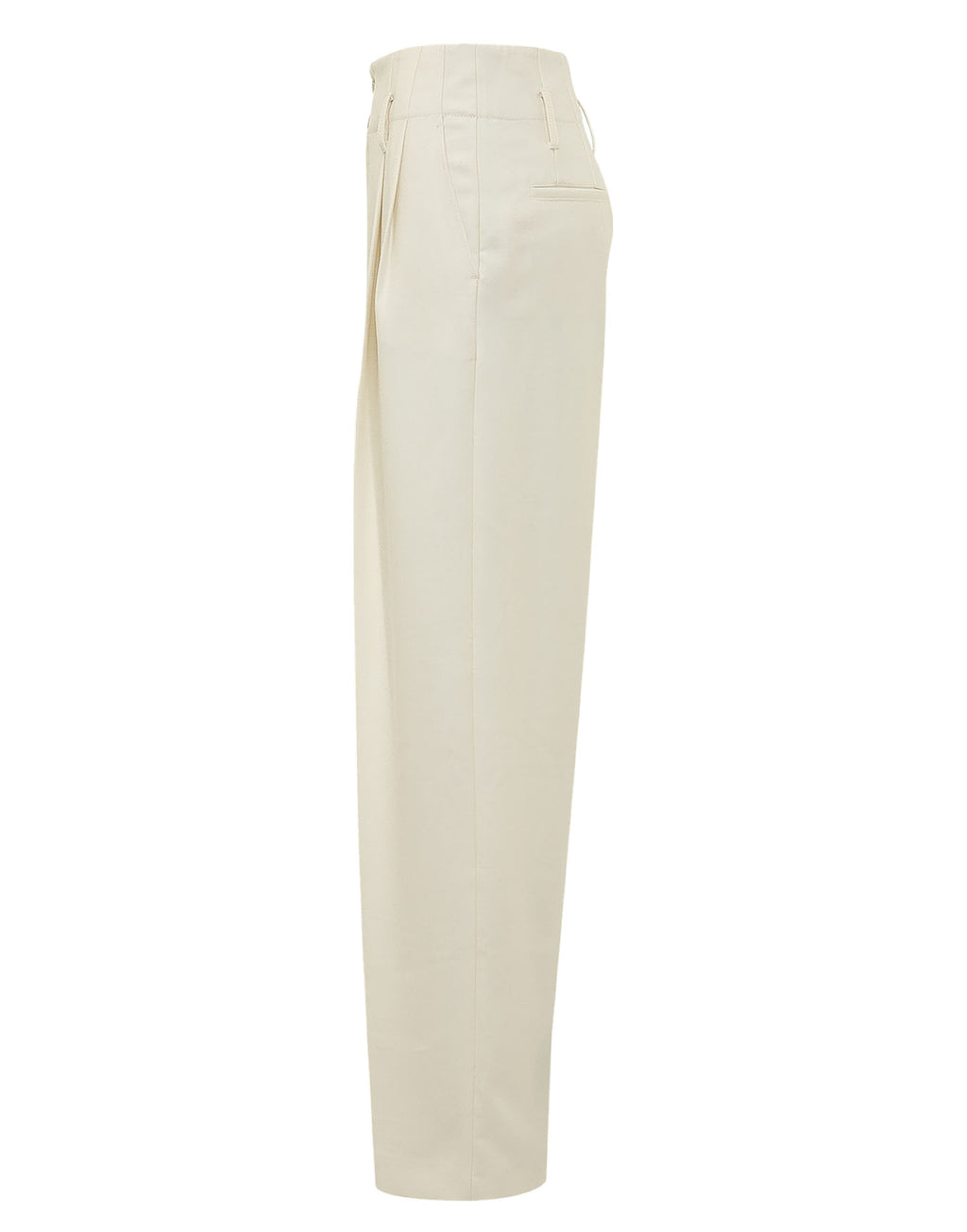 ALBERTA FERRETTI Pantaloni in Flanella di Lana Avorio