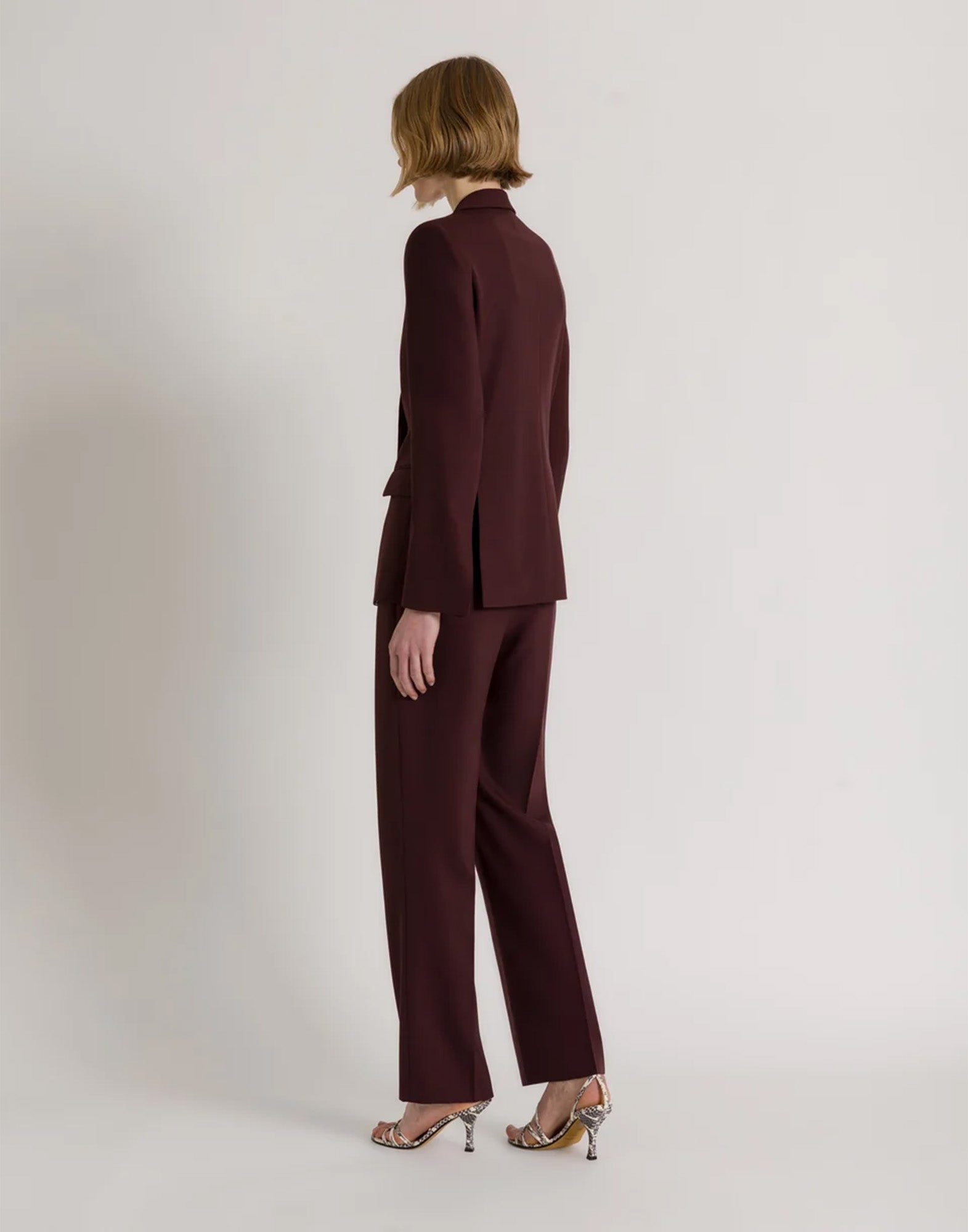 ALBERTA FERRETTI Pantaloni Classici a Gamba Dritta Bordeaux