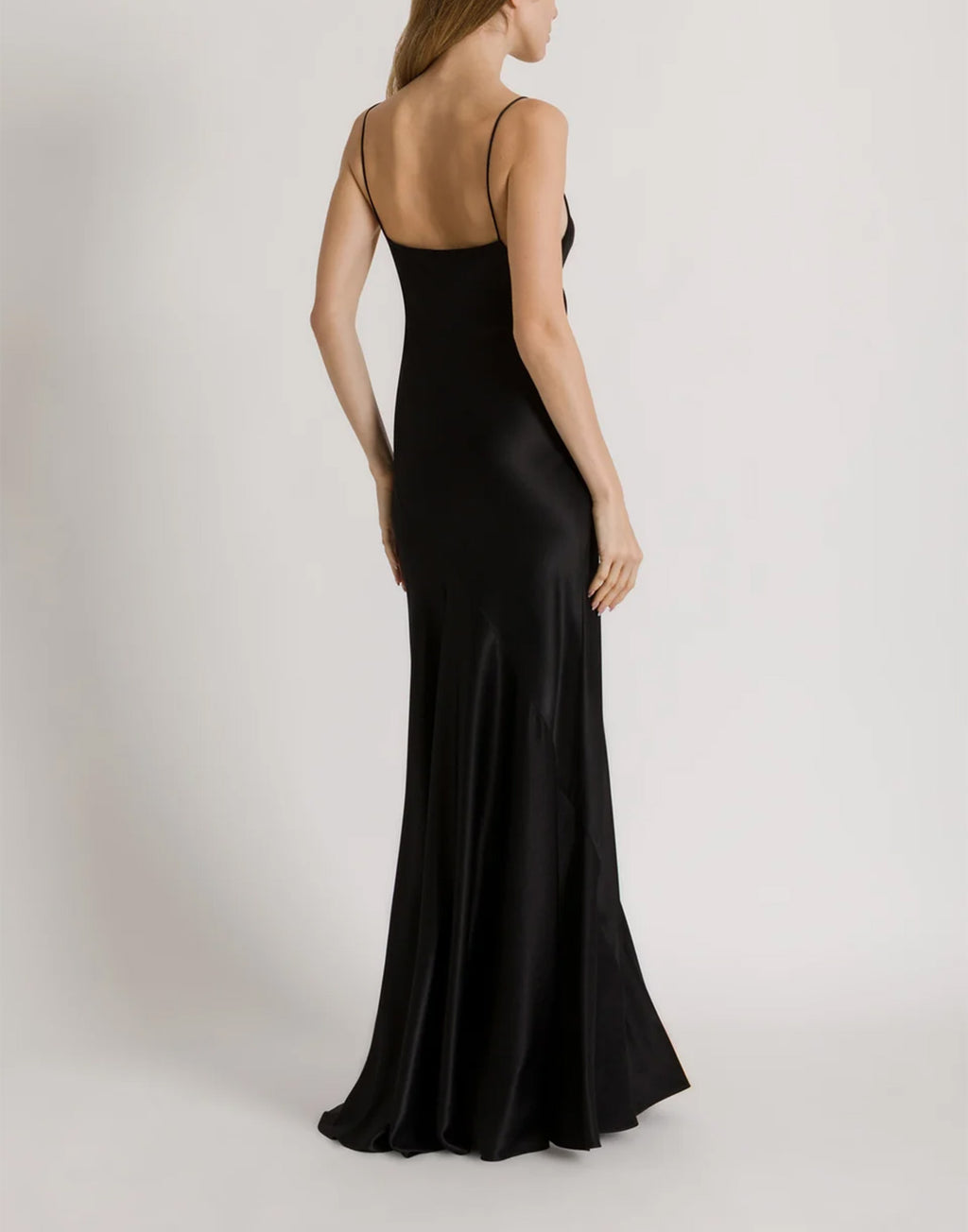 ALBERTA FERRETTI Abito Lungo con Spacco e Spalline Sottili Nero