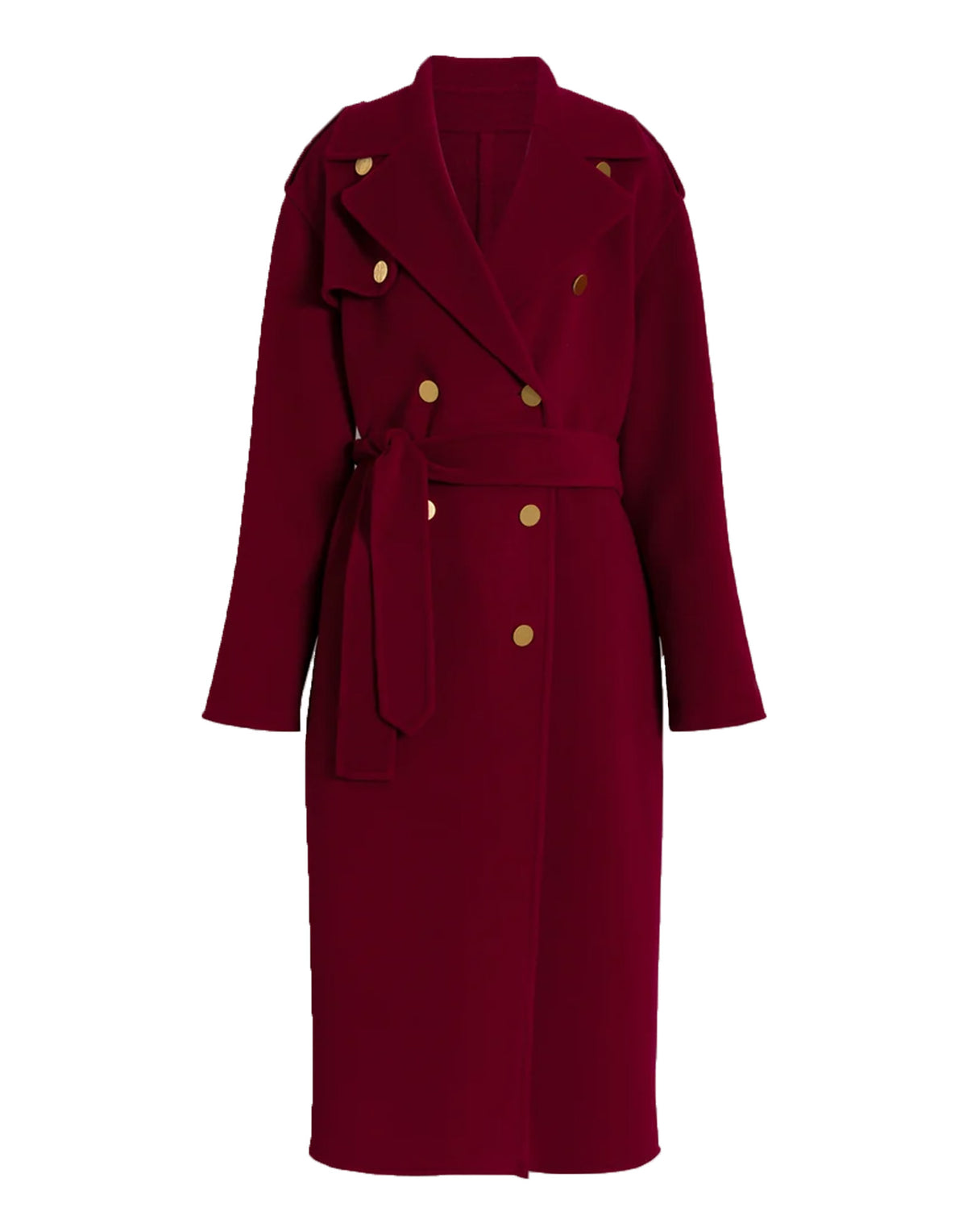 ALBERTA FERRETTI Cappotto Lungo in Lana e Cashmere Rubino