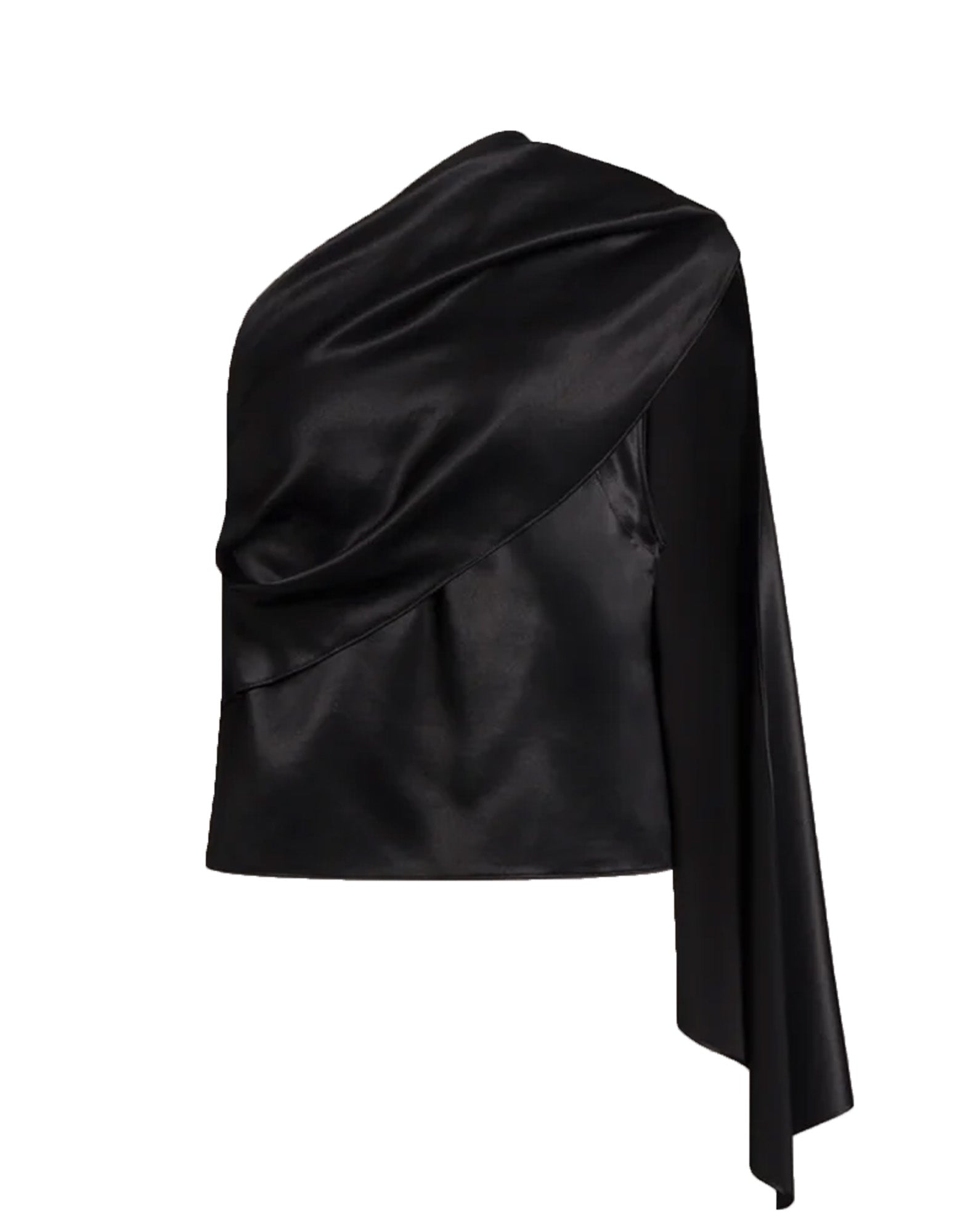 ALBERTA FERRETTI Top Monospalla in Satin Nero