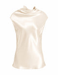 ALBERTA FERRETTI Top in Raso con Scollo Fluido Avorio