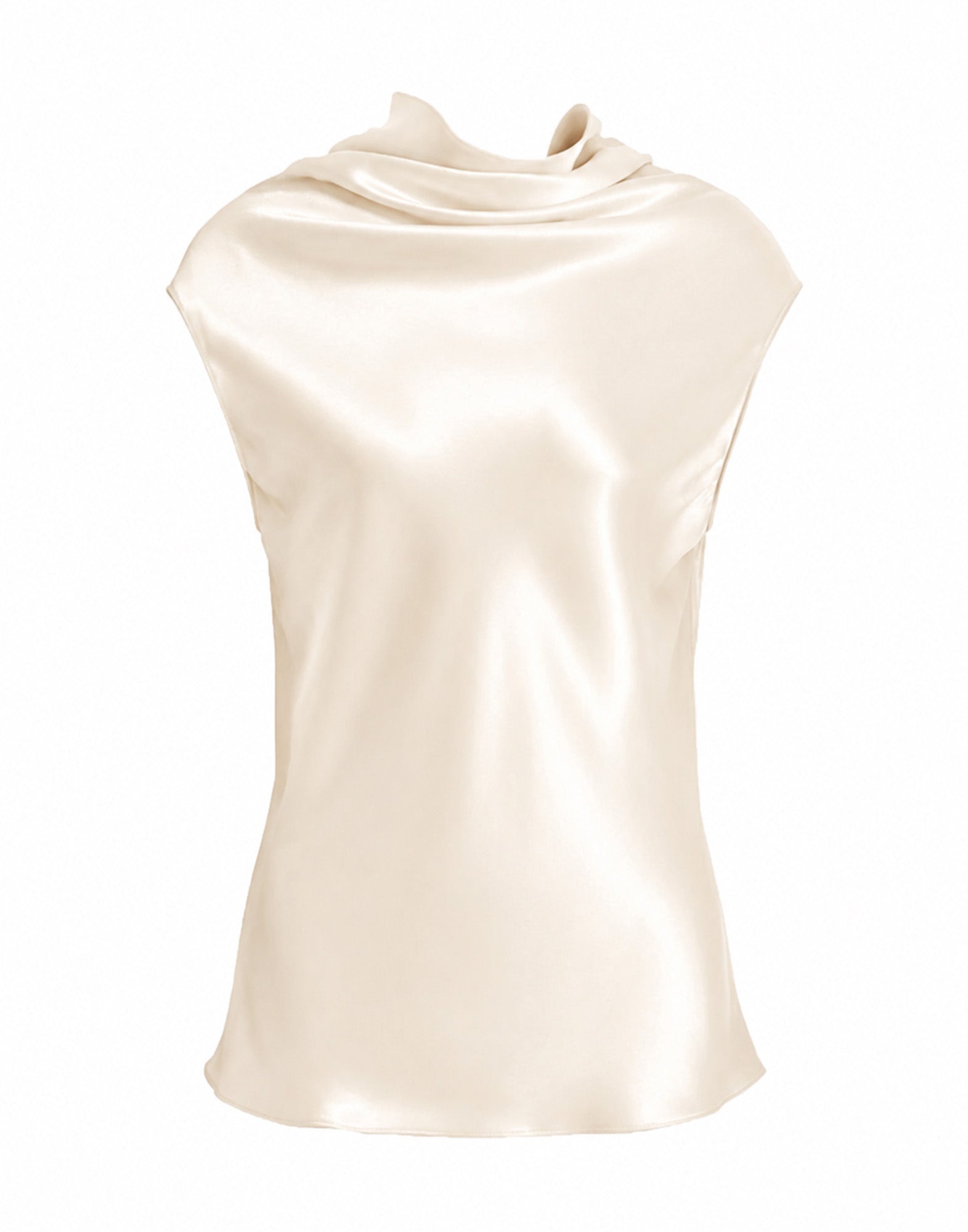ALBERTA FERRETTI Top in Raso con Scollo Fluido Avorio