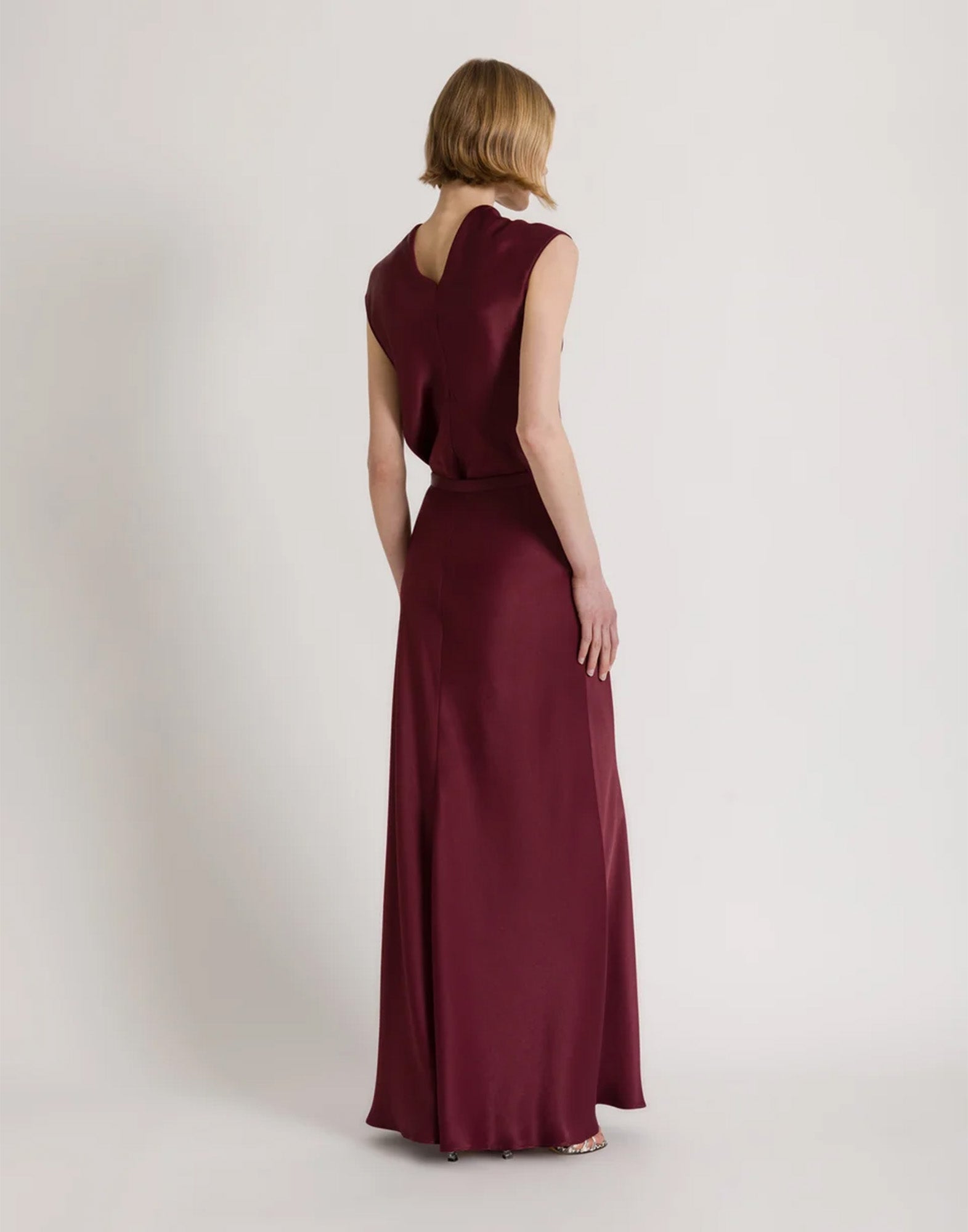 ALBERTA FERRETTI Top in Raso con Scollo Fluido Bordeaux