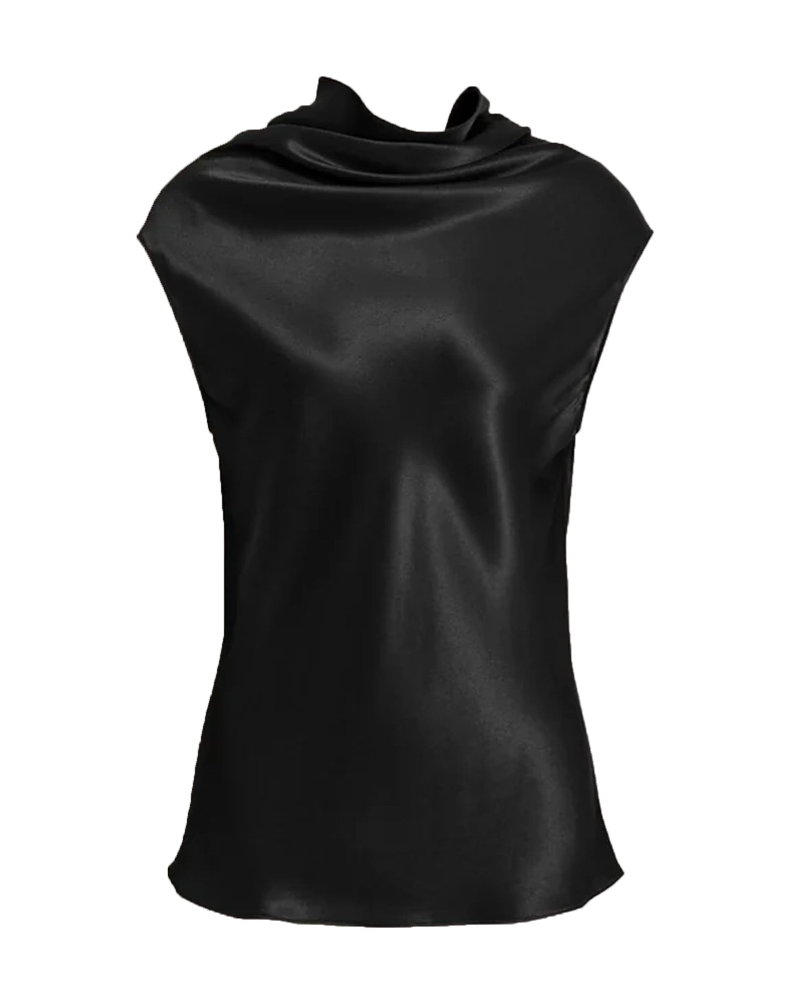 ALBERTA FERRETTI Top in Raso con Scollo Fluido Nero