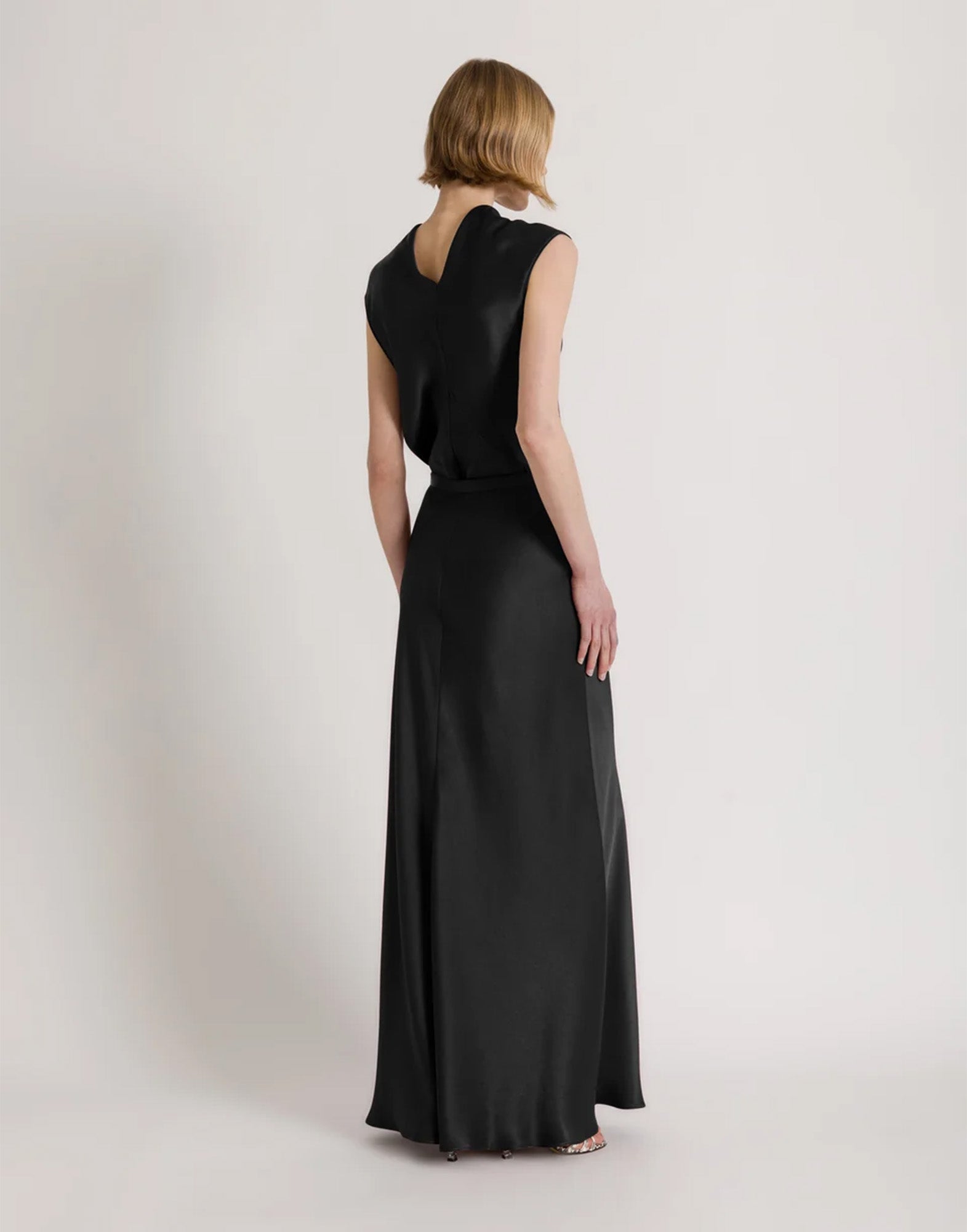ALBERTA FERRETTI Top in Raso con Scollo Fluido Nero