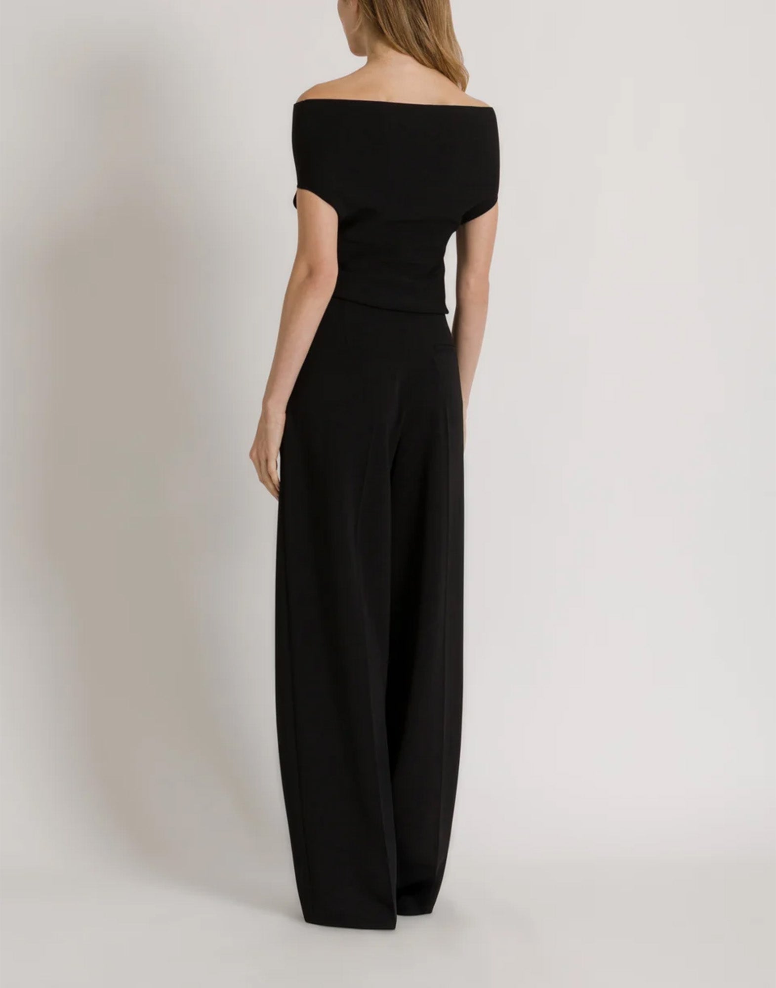 ALBERTA FERRETTI Top a Fascia in Maglia con Spilla Gioiello Nero