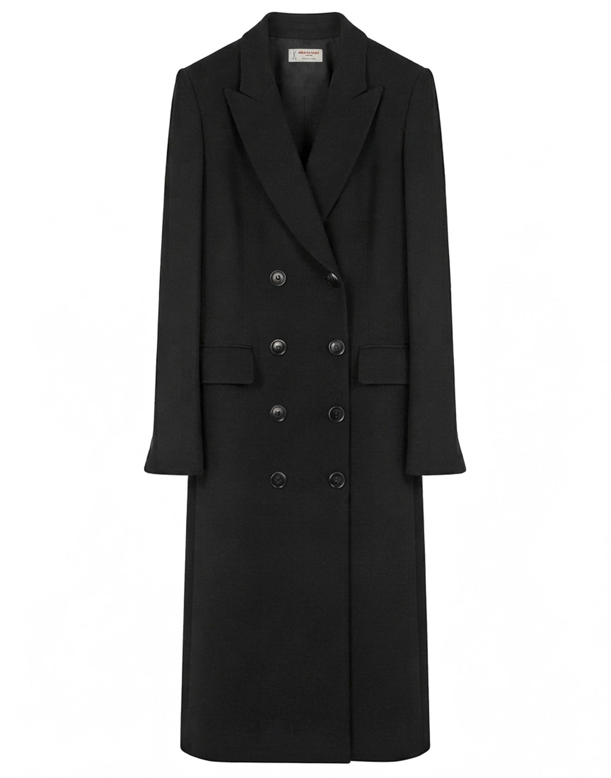 ALBERTO BIANI Trench Doppiopetto in Cady Giapponese Nero