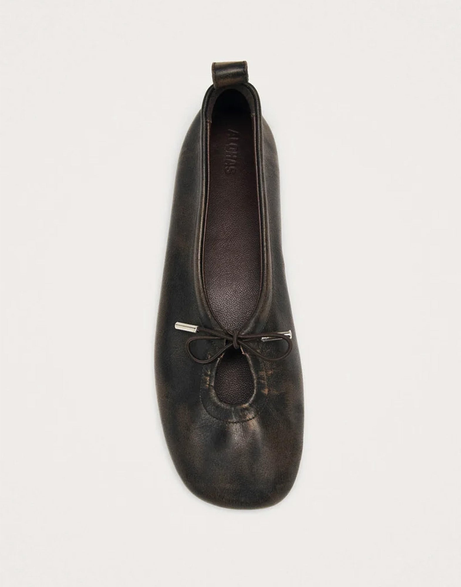 ALOHAS Ballerine Rosalind in Pelle Marrone Effetto Vintage