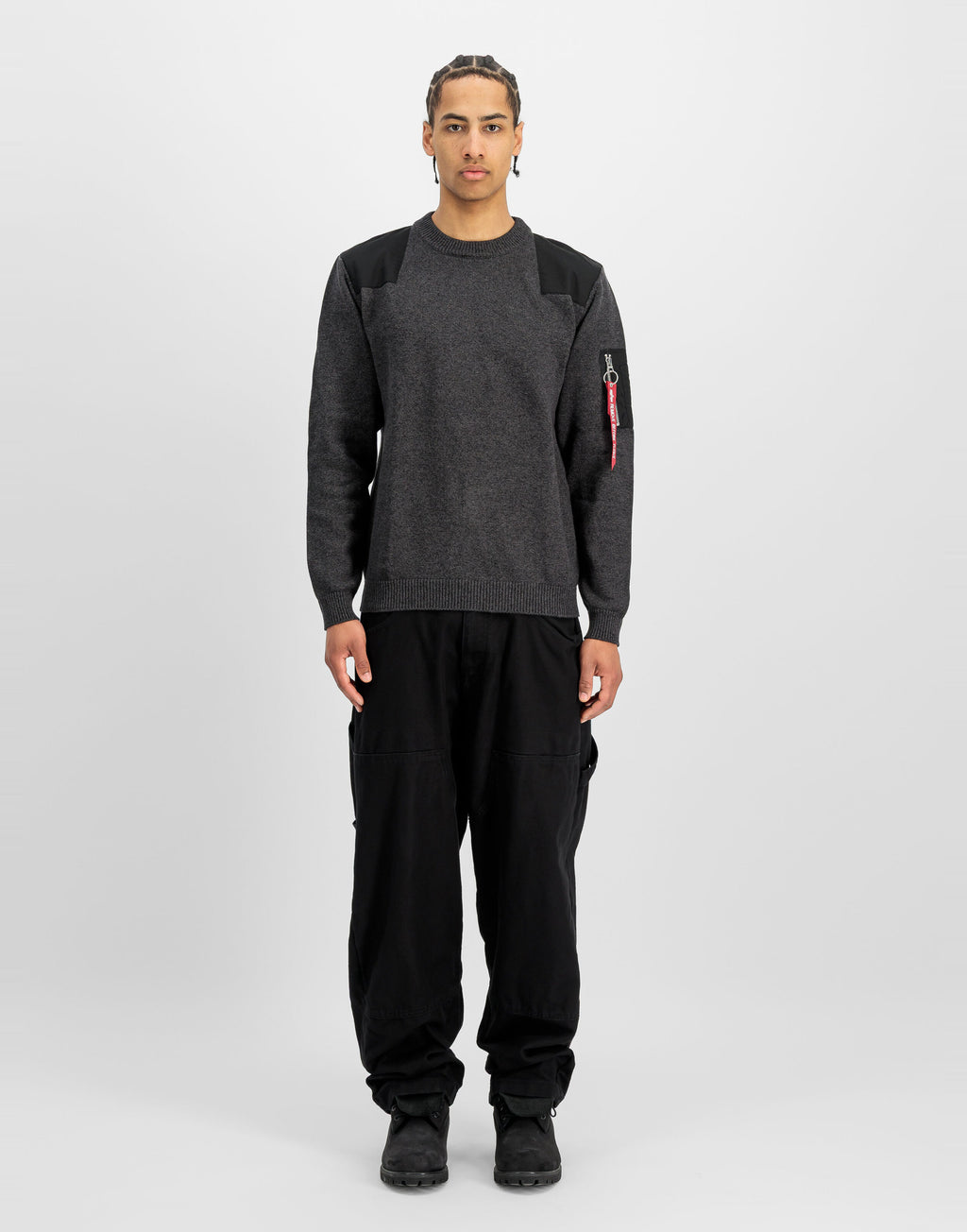 ALPHA INDUSTRIES Maglione Utility Girocollo Nero