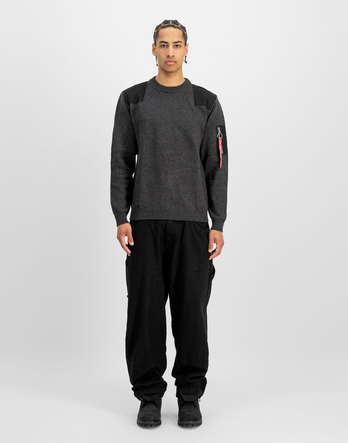 ALPHA INDUSTRIES Maglione Utility Girocollo Nero