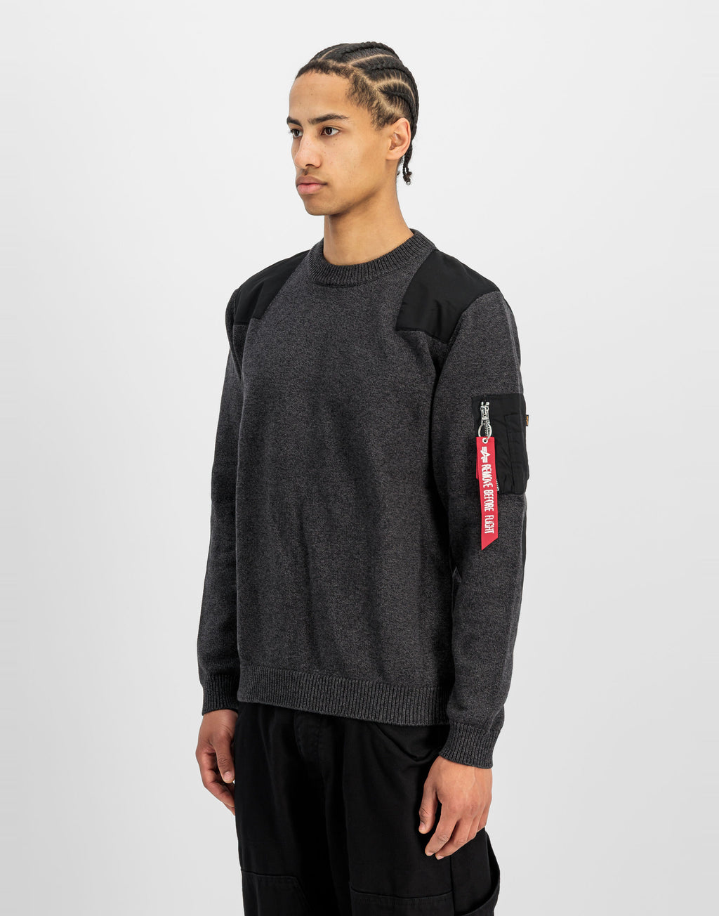 ALPHA INDUSTRIES Maglione Utility Girocollo Nero
