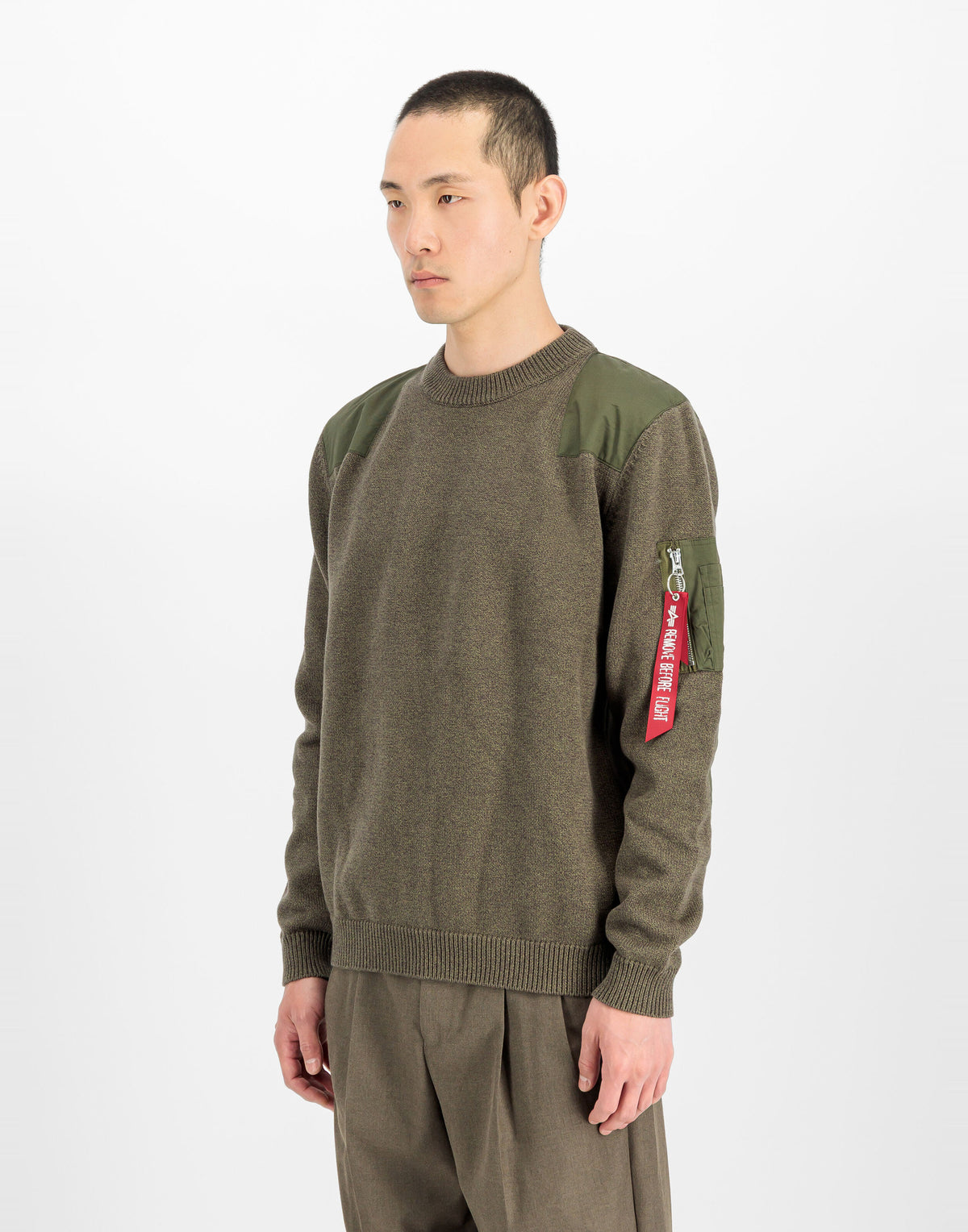 ALPHA INDUSTRIES Maglione Utility Girocollo Mud Olive