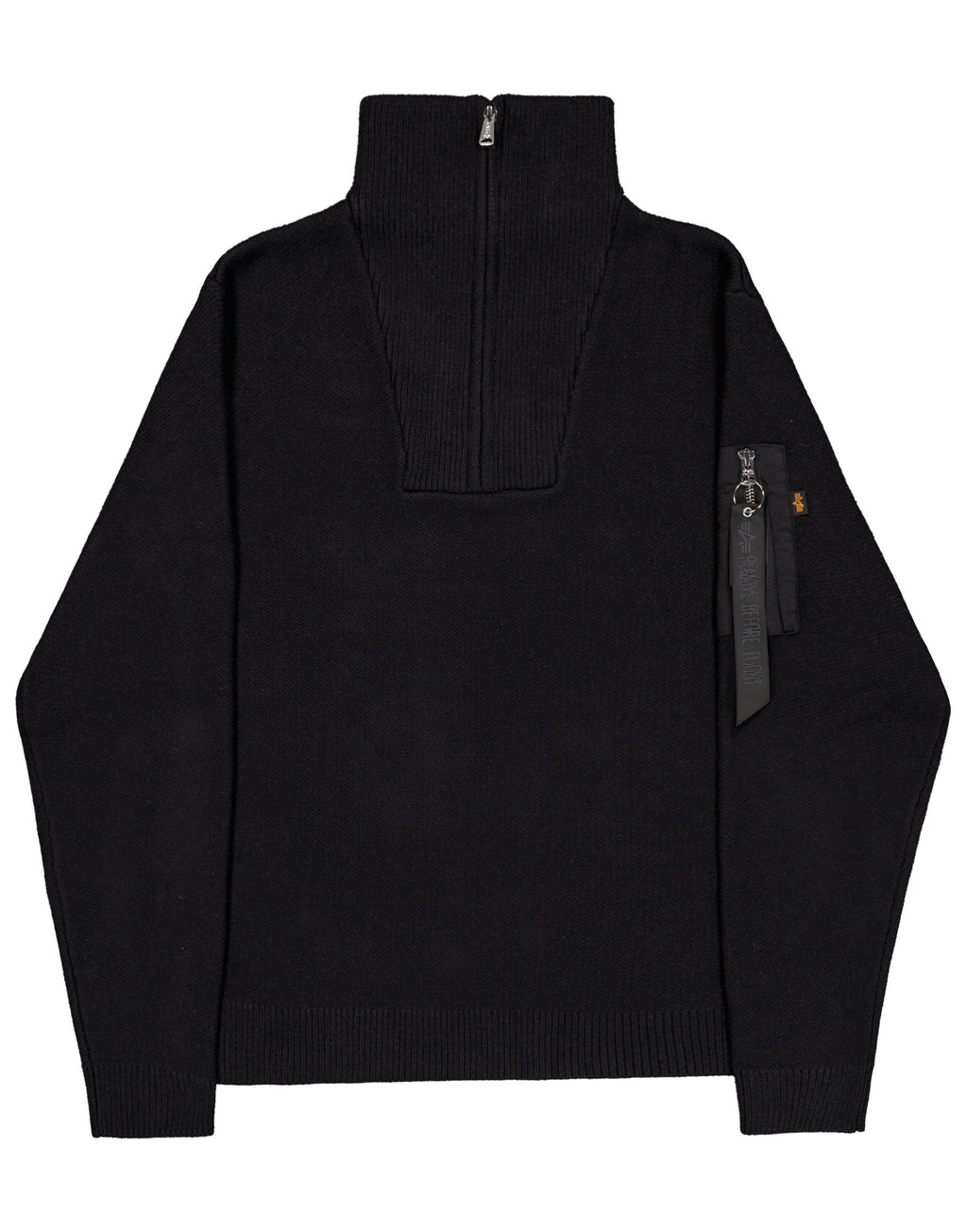 ALPHA INDUSTRIES Maglione Troyer con Mezza Zip Nero