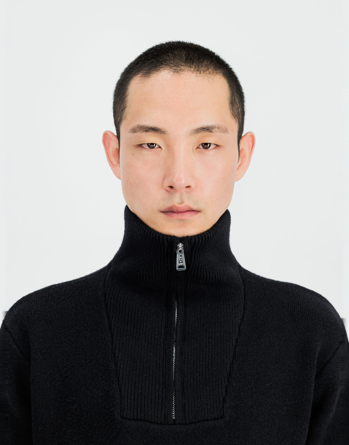 ALPHA INDUSTRIES Maglione Troyer con Mezza Zip Nero