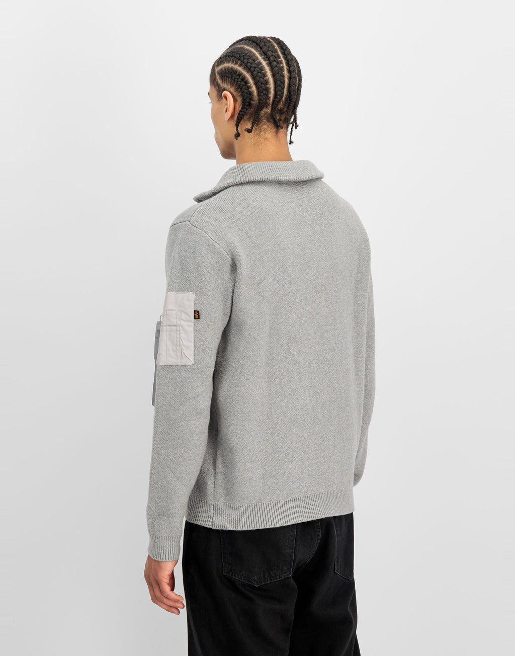 ALPHA INDUSTRIES Maglione Troyer con Mezza Zip Silver