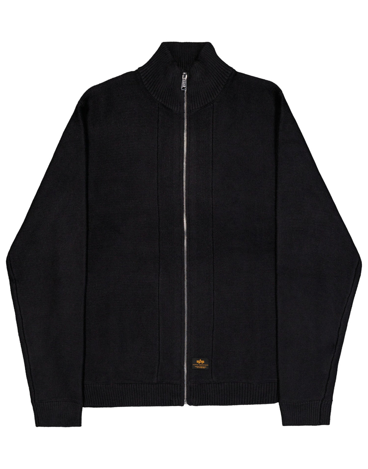 ALPHA INDUSTRIES Cardigan Knitted Zip Jacket Nero