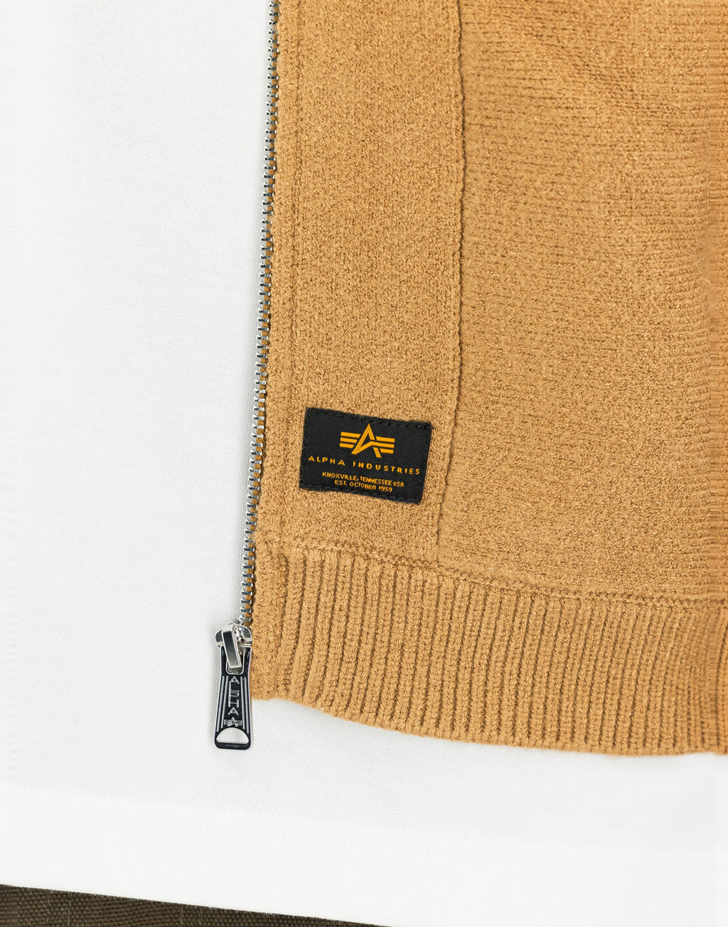 ALPHA INDUSTRIES Cardigan Knitted Zip Jacket Khaki