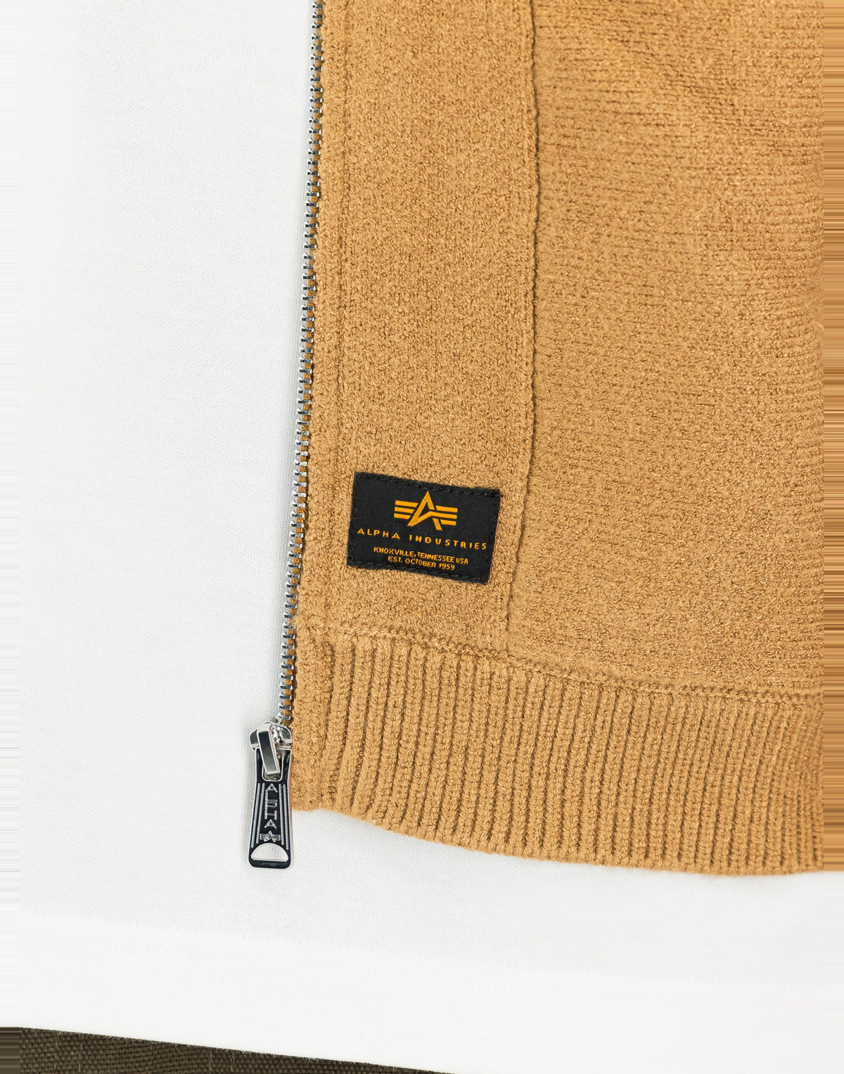 ALPHA INDUSTRIES Cardigan Knitted Zip Jacket Khaki