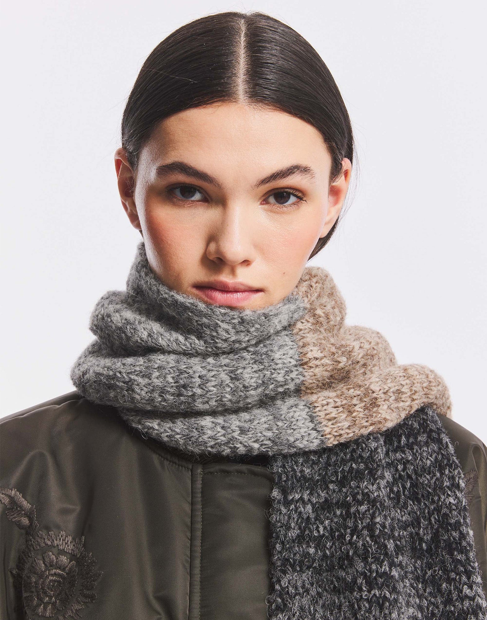 ANTIK BATIK Sciarpa in Alpaca e Lana a Righe