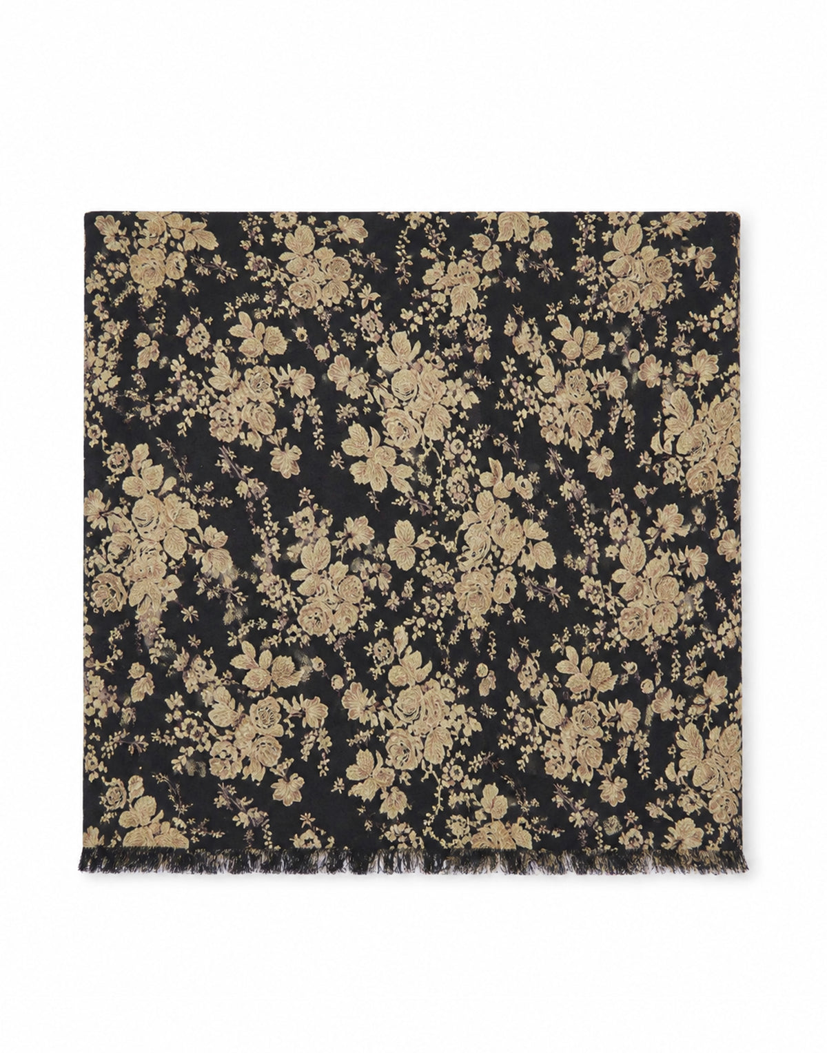ANTIK BATIK Foulard Cinzo Big Square en coton noir/rouille