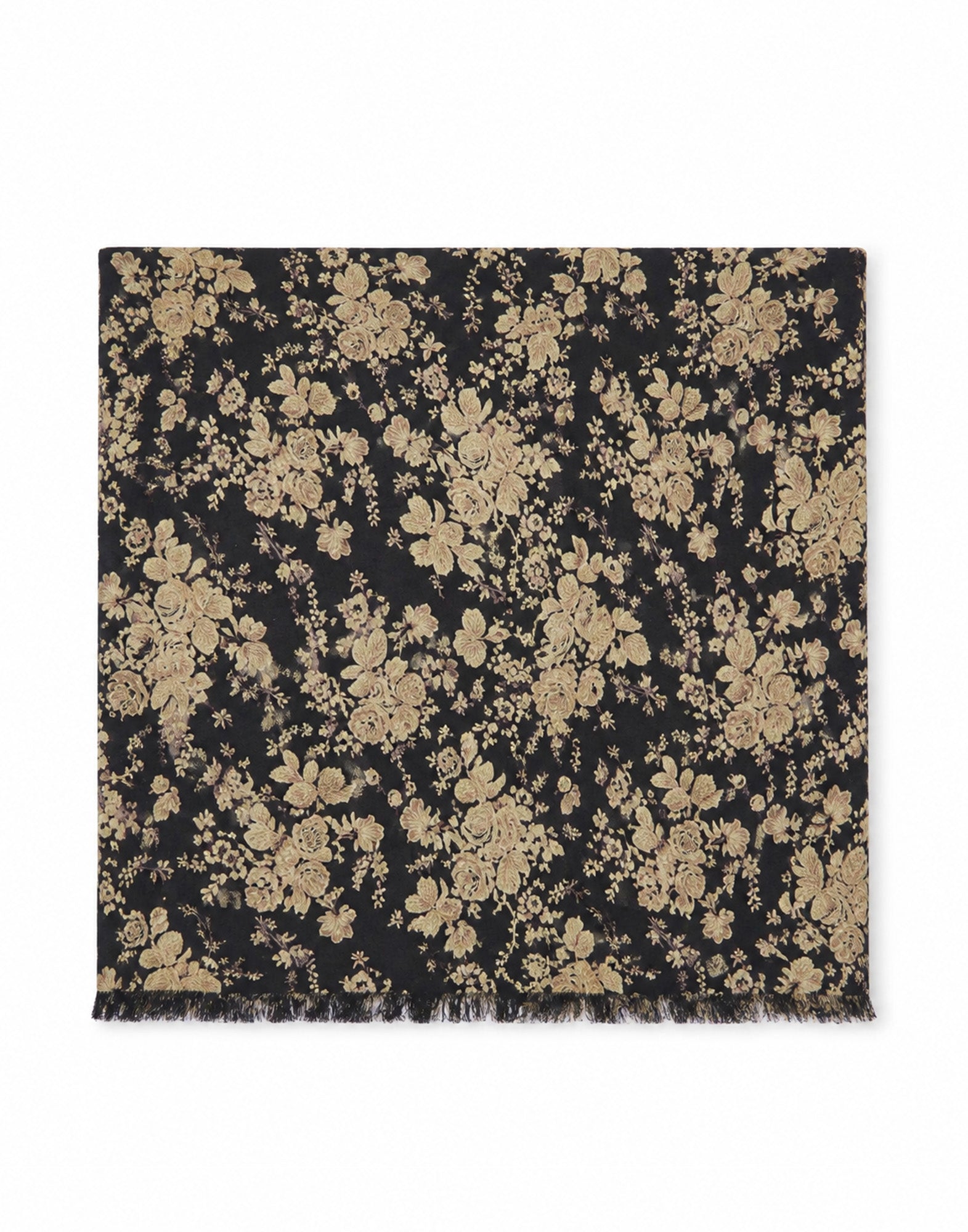 ANTIK BATIK Foulard Cinzo Big Square in Cotone Black/Rust